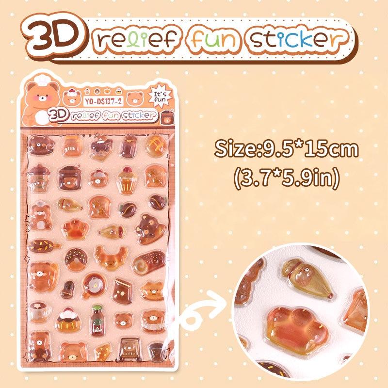 3d Relief Stickers Diy Solid Bonbondrop Phone Case Stickers Cute Animal Handmade Stickers Birthday Gifts Children 3d Stickers