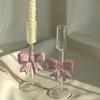 Romantic Bow Candle Holder INS Long Candle Candlestick Luxury High Footed Candlestick  Gift