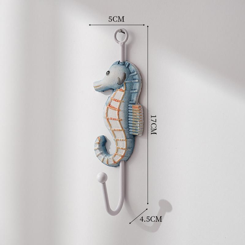 Starfish Cast Iron Wall Hooks Antique Blue Nautical Sea Life Decorative Wall Hook Ideal Beach Home Room Decor Hat Clothes Hanger