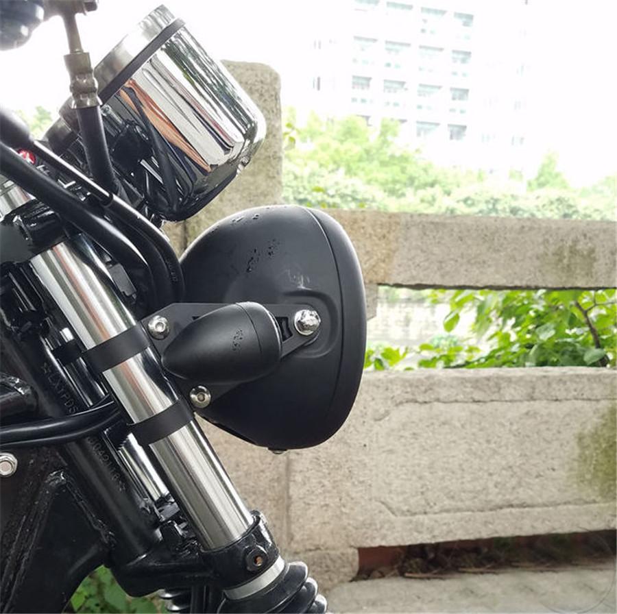Heavy 6.8 inch Universal Vintage Motorcycle LED Headlamp Distance Light Refit For Motorcycle Headlight Cafe Racer With 41mm Adjustable Bracket