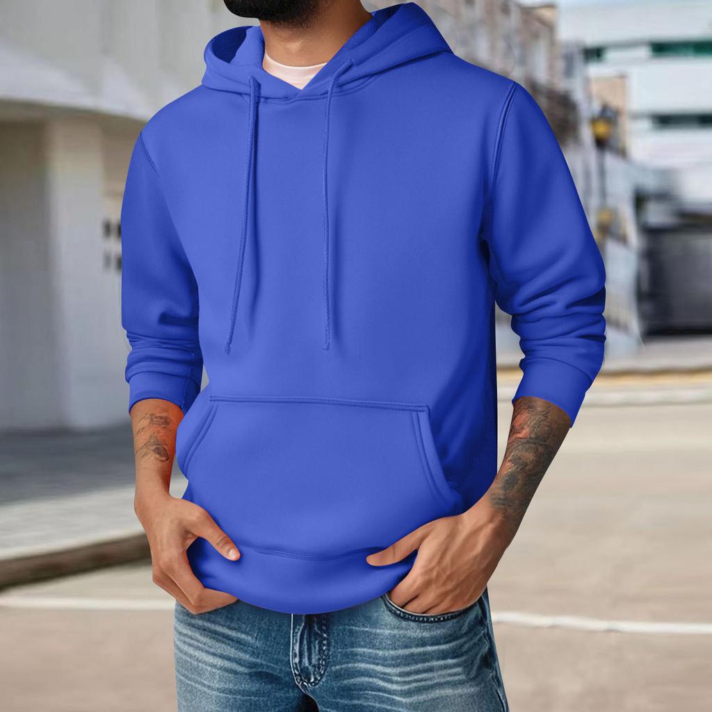 Hoodies For Men Long Sleeve Hooded Sweatshirts With Pockets Casual Fall Winter Fleece Pullover Tops