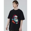 Christmas T Shirt Black Santa Claus Cheer Print Holiday Party Wear