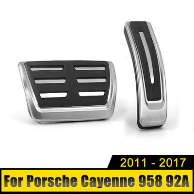 Stainless Steel Car Accelerator Fuel Brake Pedals Pad Cover Case For Porsche Cayenne 958 92A 2011 2012 2013 2014 2015 2016 2017