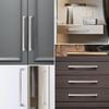 Pevná čtvercová tyčová skříňková rukojeť - Matný broušený nikl Nábytková úchytka 6 palců-(152,4 mm) Rozteč šroubů 6 ks pro dveře kuchyňské skříňky Ložnice