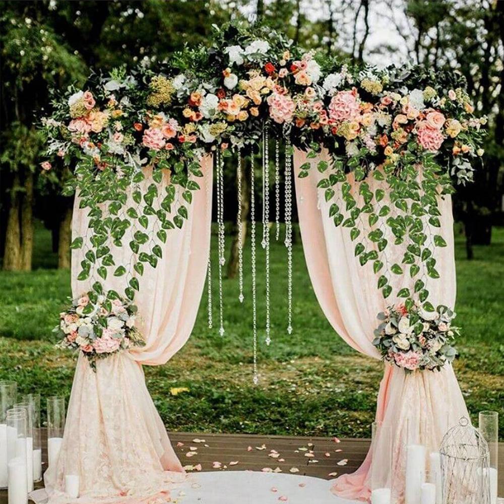 12/24Pcs Artificial Ivy Leaves  Greenery Garland Fake Watermelon Vine Hanging Plants for Wedding Party Decoration