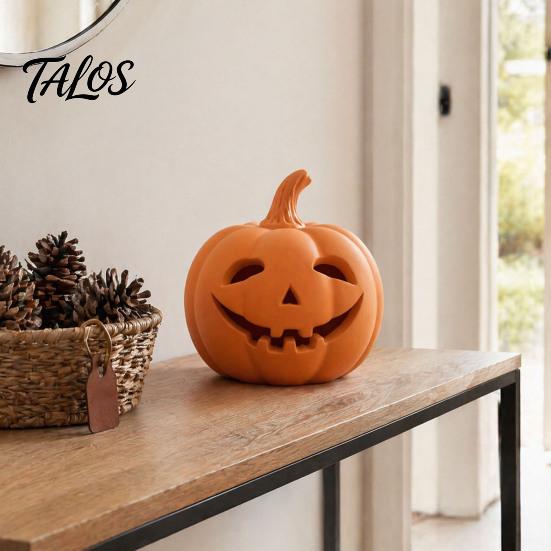 Unique Holiday Gifts Pumpkin Lantern Ornament, Resin Hollow Tabletop Figurine, Jack O Decor Decorative Table Centerpieces for Halloween And