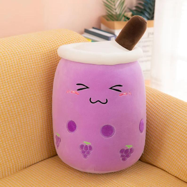 Kawaii Boba Frukt Bubble Tea Hele Serien Tegneserie Plysjleke Kosedyr Søt Mat Melkete Myke Leker Romdekor Pute Gaver