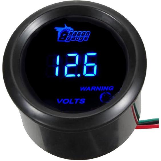 ESUPPORT Car 2  52mm Digital Water Temp Gauge Blue LED Fahrenheit F Volt Gauge