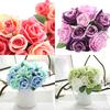 9 Heads Artificial Silk Fake Flowers Leaf Rose Wedding Floral Decor Bouquet