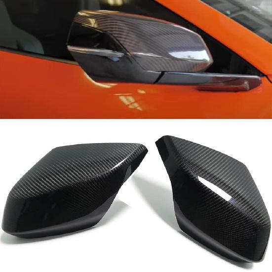 

A Pair Genuine Carbon Fiber Mirror Cover for Chevrolet Corvette C8 Stingray Coupe Z06 2020 2021 2022, Add On Style Mirror Caps, Tape On