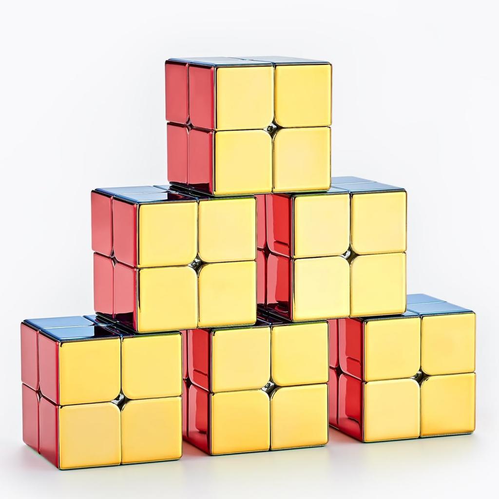 Bucubke Cyclone Boys 2x2 Magnetic Mirror Reflection Cube Puzzle, Cyclone Boys 2x2 M [Authentic] Metallic Cube, No Stickers, Magnetic Version, 2x2x2 M