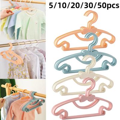 5-50 stuks Babykledinghangers Plastic Kinderkleding Opberghanger Draagbaar Schattig Antislip Hangers Kledingkast Handdoek Kleding Opbergers