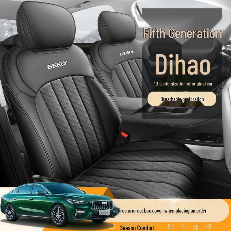 Perforated Leather Car Seat Covers for Geely Emgrand 5th Gen, All-Season, Vehicle-Specific, Full Coverage Seat Covers