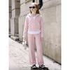 Spring and Autumn Girls' Fake Two-Piece Hoodie T-Shirt Children's Fashionable Casual Wide-Leg Straight Pants Two-Piece Set