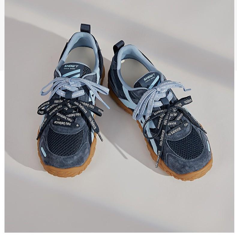 Dexun shoes women's 2025 new versatile huge good-looking inner height increase blue retro sports casual Forrest Gump shoes women's shoes