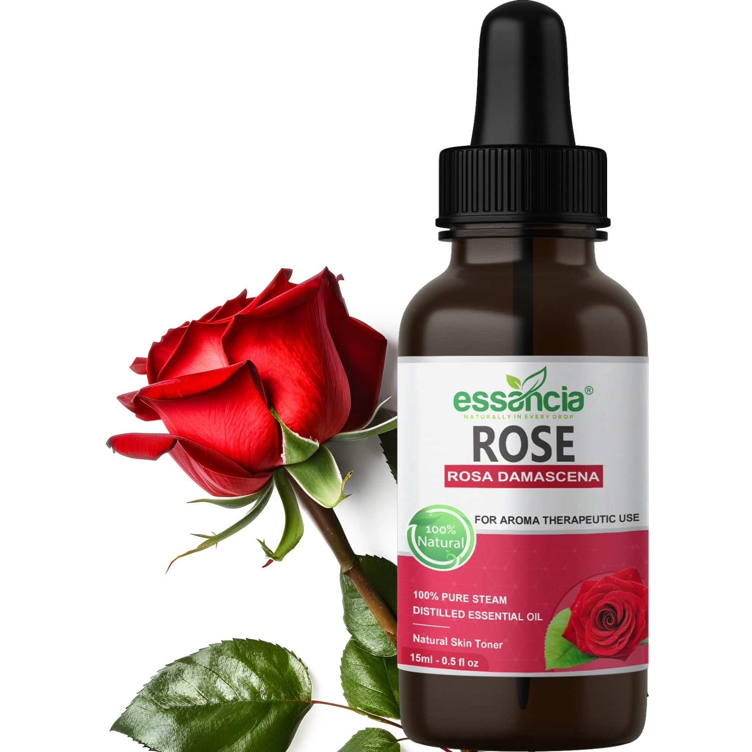 Rose Essential Oil, 100% Pure, 15ml, for Aromatherapy and Beauty (15 ML)