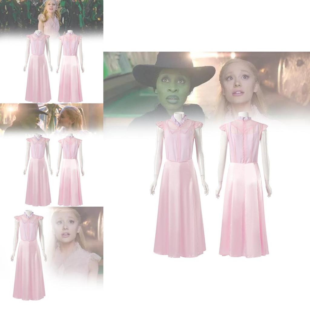 Enchanting Glinda Inspired Costume Dress For Halloween Retro Style Unisex Wearable Attire