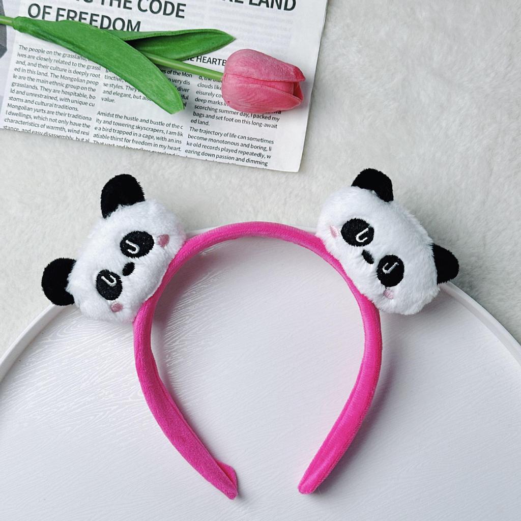 Adorable 2026 Panda Hair Accessory: Cute Round Headband & Funny Clip for Girly Wash Face Routine
