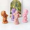 3D Andělská dívka Svíčka Silikonová forma DIY Roztomilá Dívčí soška Sádra Pryskyřice Mýdlo Pryskyřice Odlévací forma Domácí dekorace Řemeslné dárky