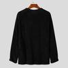 Men's Slim Fit V-Neck Double-Sided Fleece Solid Color Long Sleeve Sweater