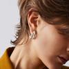 High-End Metal Glossy Double-Layer Thick C-Shaped Earrings, Stud Earrings For Women'S Unique Personality And Versatile Earrings