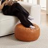 Unstuffed Moroccan Faux Leather Footstool Cove  Meditation Pouf Toys Old Clothes Storage Bag Bay Window Tatami Cushion Cover