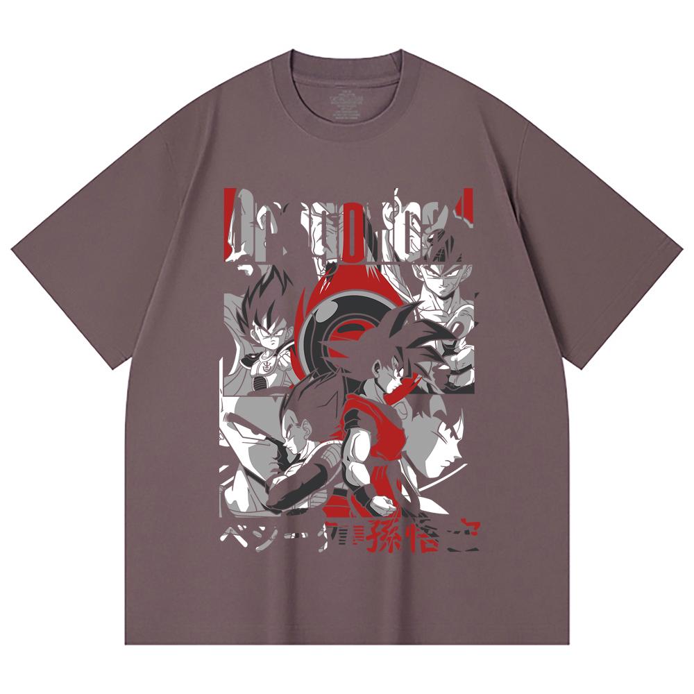 230 Gsm 100% Cotton Dragon Ball V36 Goku Vegeta Print Unisex Heavy Cotton T Shirt