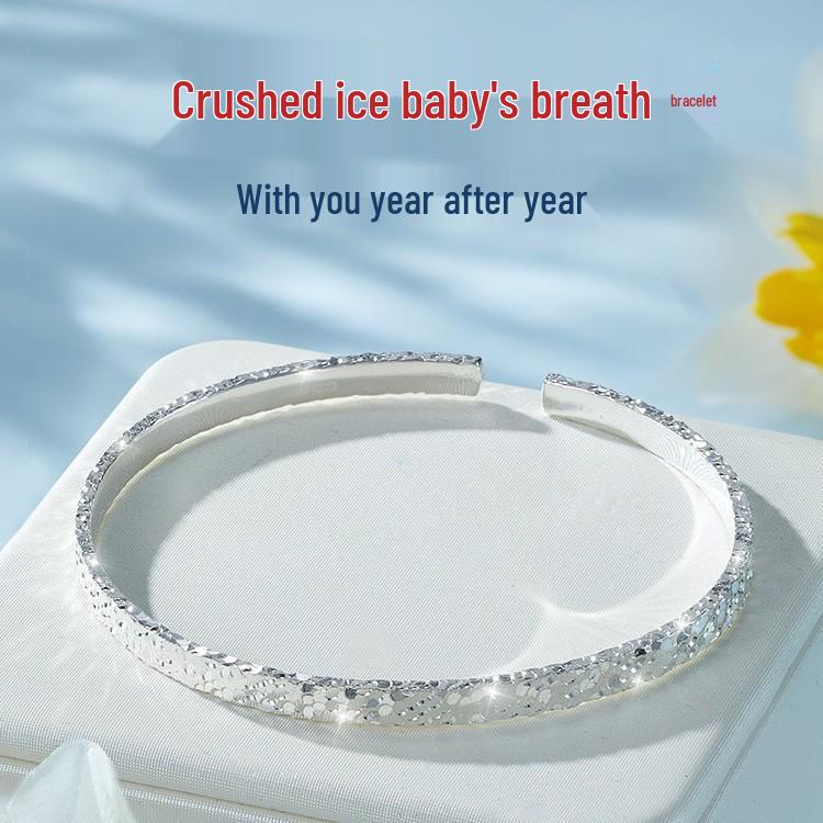 

Solid Ice 9999 Sterling Silver Bangle Ring: 2025 Luxury Niche Birthday Gift