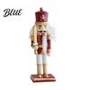 Classic Christmas Character Wooden Nutcracker Soldier Figurine Handcrafted Solid Wood Tabletop Ornament Traditional Statue for Holiday Desk