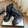 Leather High Heels Platform Ankle Boots Women Shoes  New Fashion Goth Punk Shoes Brand Autumn Winter Trend Snow Botas Pumps