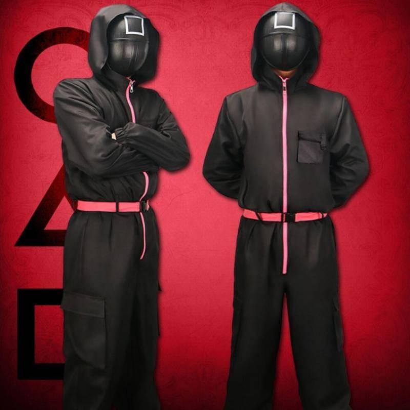 Squid Game Popular Movie Halloween Costume For Kids With Cotton Blend Fabric Cosplay Suit