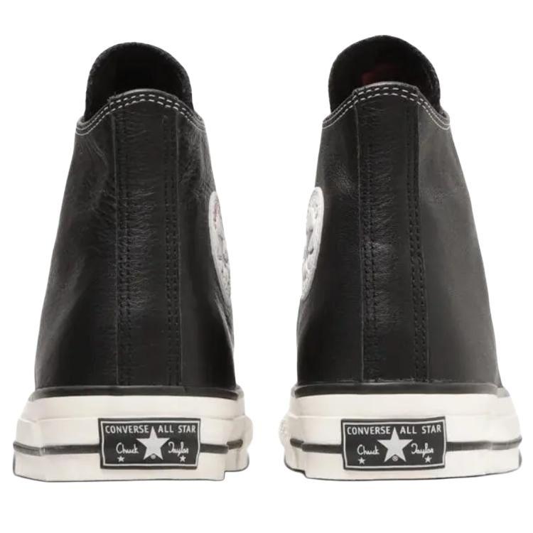 Converse Chuck Taylor Leather Comfortable Versatile High-Top Skate Shoes Unisex Sneakers Black White 33900010