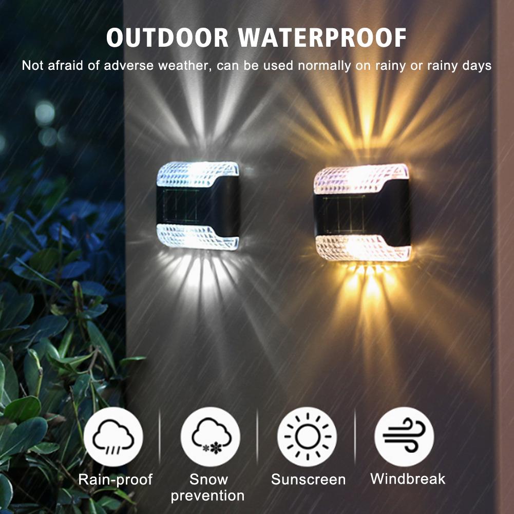 Waterproof LED Solar Wall Lamp Waterproof Street Light Yard Porch Luminous Lighting Up Balcony And Down Decoration Home M2B7