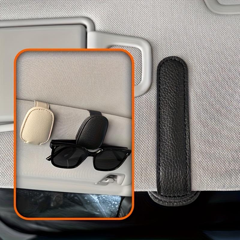 1pc Car Sun Visor Glasses Holder, PVC Material, Vehicle Eyewear Clip, Auto Interior Accessory, Storage Organizer for Glasses