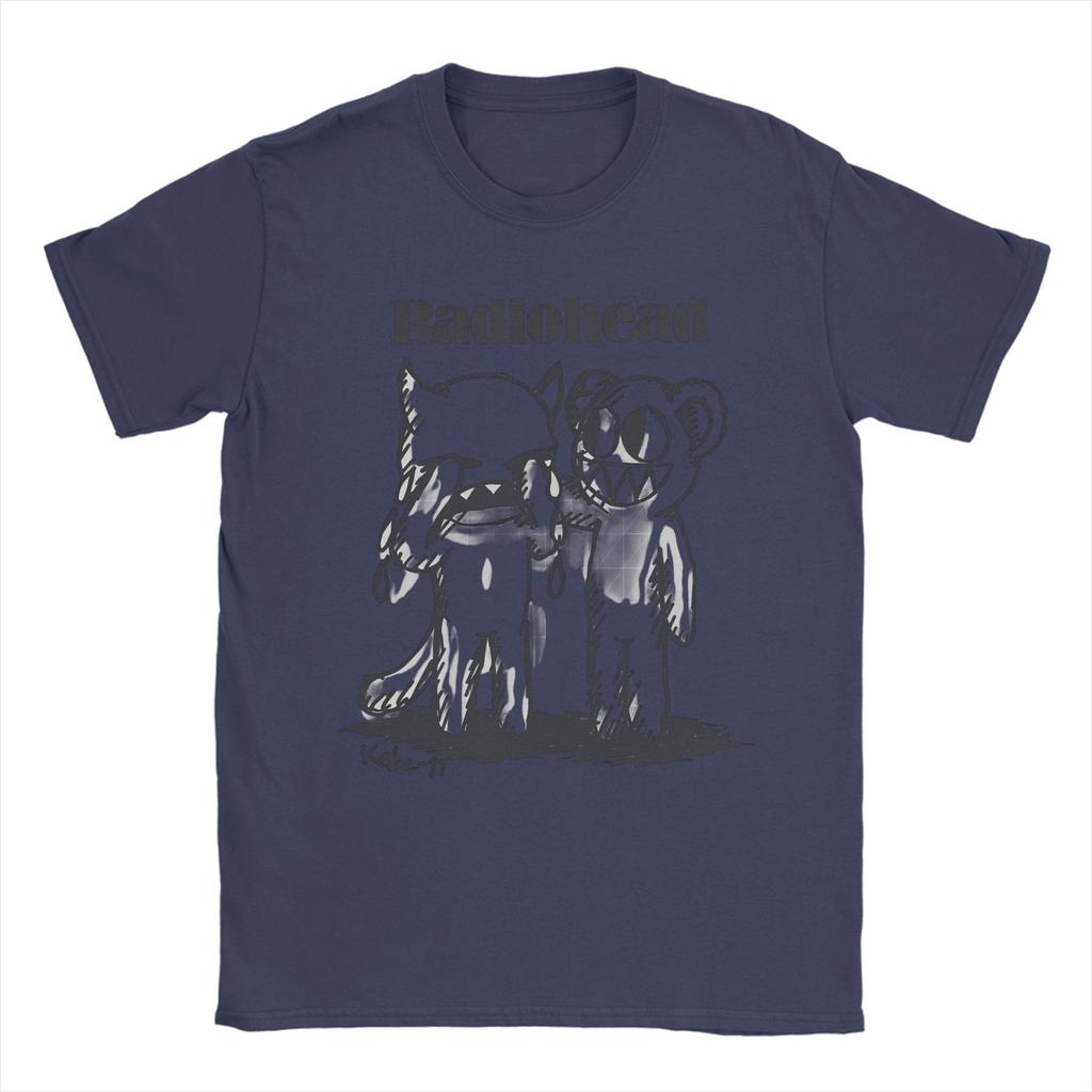 Radiohead Rock Band Cotton T Shirt For Man Summer  Aesthetic T Shirts Crew Neck Hippie Tees Plus Size Printed Tops