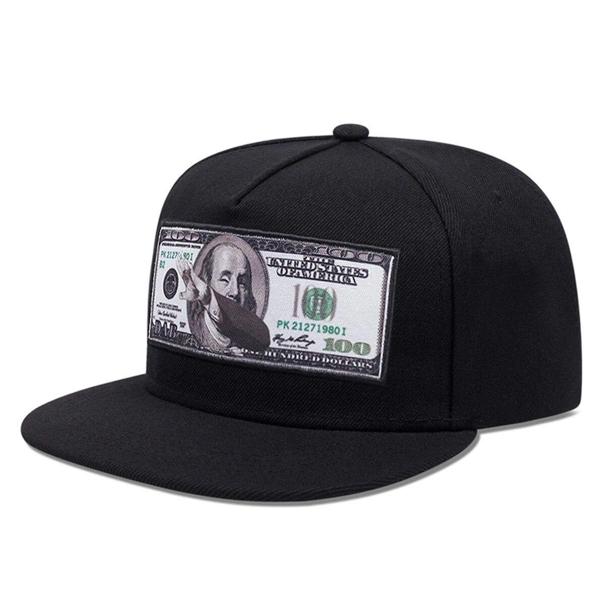 

Новая Мода Бейсболка Мужская Крутая Хип-Хоп Кепка Взрослая Узор Сто Долларов Персонализированные Снэпбек Шляпы Мужские Женские Gorra чёрный