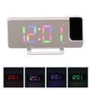 Digital Clock RGB LED Large Screen Mirror Projection Multifunctional Table Electronic Alarm White
