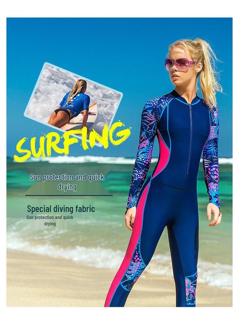 Women's Long-Sleeve Sun Protection Diving Suit for Swimming, Snorkeling & Surfing - Quick-Dry Jellyfish Suit