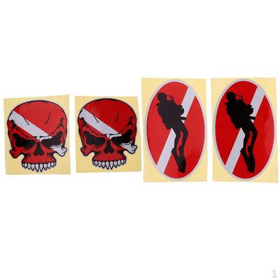 4Pcs Reflective Scuba Diving Flag Kayak