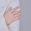 Women's Luxury Adjustable Double Layer Diamond Ring - Trendy Open Design for Index Finger