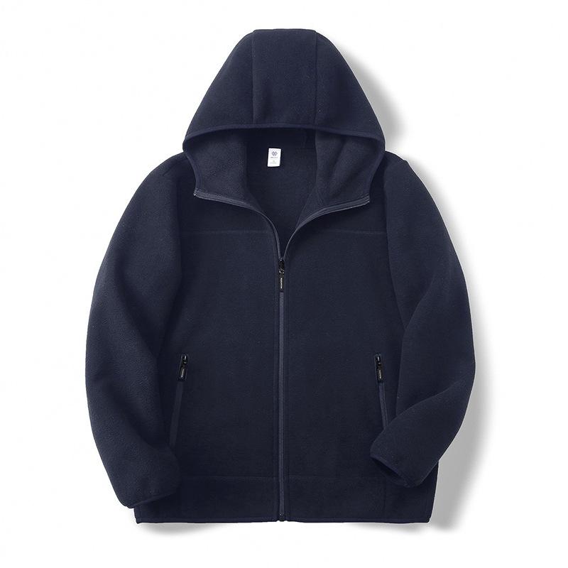 

Мужской и женский осенне-зимний флисовый утолщенный кардиган, двухсторонний флисовый свитер 4XL темно-синий