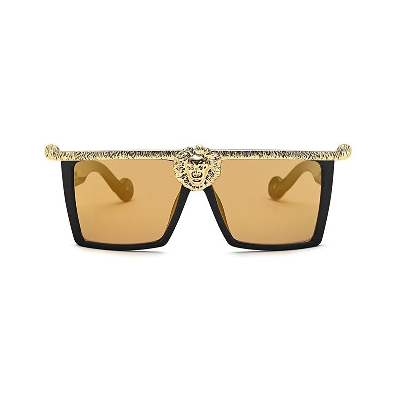 Retro Fashion Luxury Lioness Sunglasses For Women And Men Vintage Lion Square Designer Brand Glamour Ladies Sun Glasses