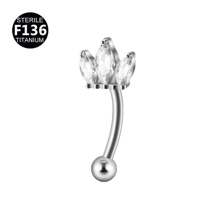 New Styles Best Selling F136 Titanium Zircon Butterfly Gold Inlaid Eyebrow Nail Screw Ball Fashion Body Jewelry