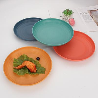 Akcesoria kuchenne Plastikowe Talerze ze słomy pszennej Okrągłe Lekkie Talerze obiadowe Bezpieczne w kuchence mikrofalowej Niełamliwe Naczynia Stołowe Przekąska