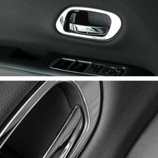 For Honda HR-V HRV 2016-2022 Chrome Steel Car Inner Door Handle Bowl Frame Trim