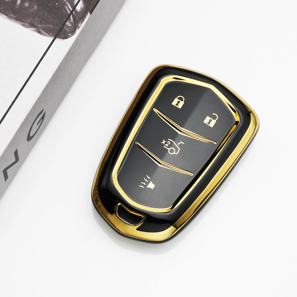 4/5 Buttons TPU Car Smart Key Cover Case Key Fob Bag For Cadillac ATS CT6 CTS DTS XT5 Escalade ESV SRX STS XTS ELR 2014 - 2018