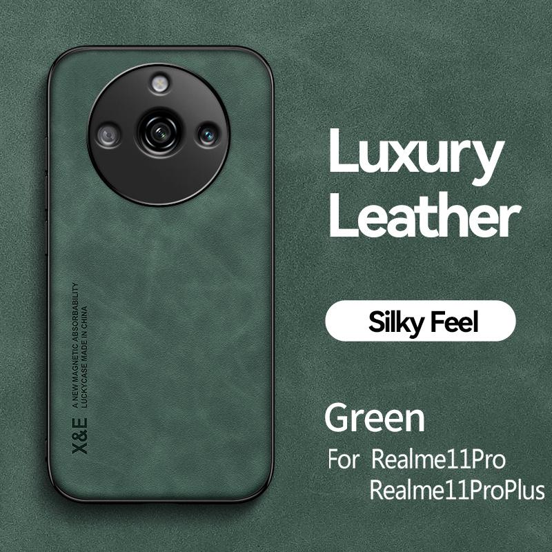 For Realme 11 Pro Plus 5G Case Car Magnetic Leather Texture Cover for Oppo Realme11 Realmi 11 ProPlus Pro+ Soft Phone Cases