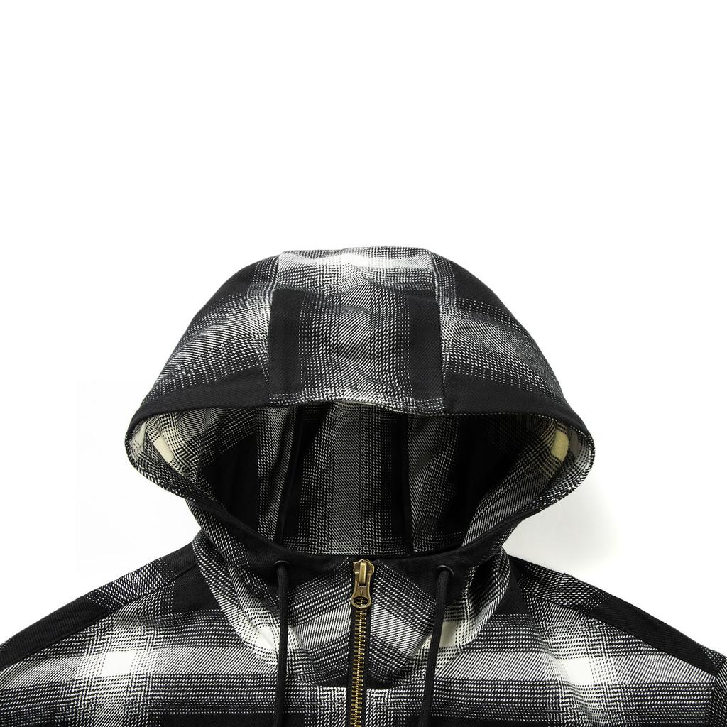 Lining Sports Lifestyle Series Plaid Zip-Up Hooded Versatile Loose Long Sleeve Shirt Men shirts AFDW137-3