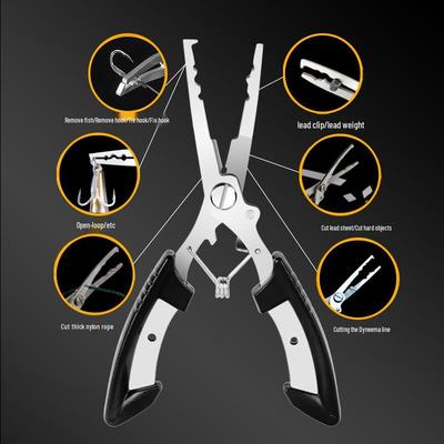 Multifunctional Eagle Beak Fishing Pliers with Dyneema Hook Remover