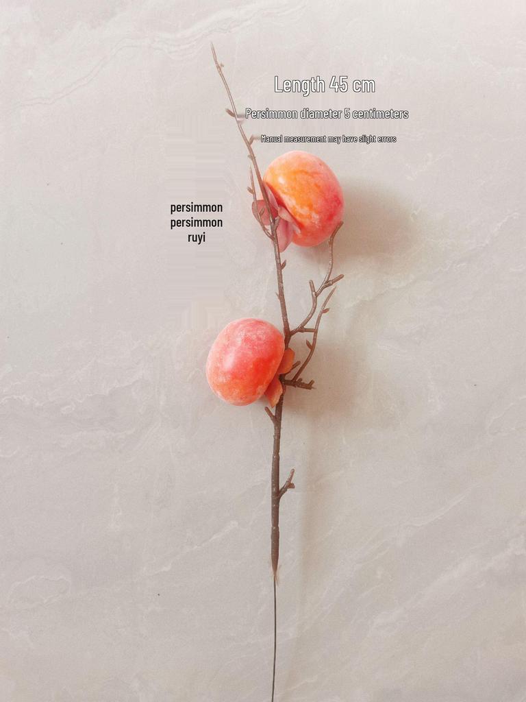High-End Artificial Fruit Branch with Apples, Pomegranates, Oranges, Persimmons, and Lemons for Home Decor.